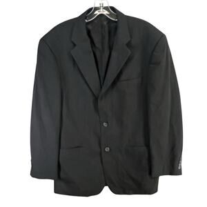 Pronto‎ Uomo Suit Jacket Mens 42L Black Wool Sport Coat Blazer Business Classic